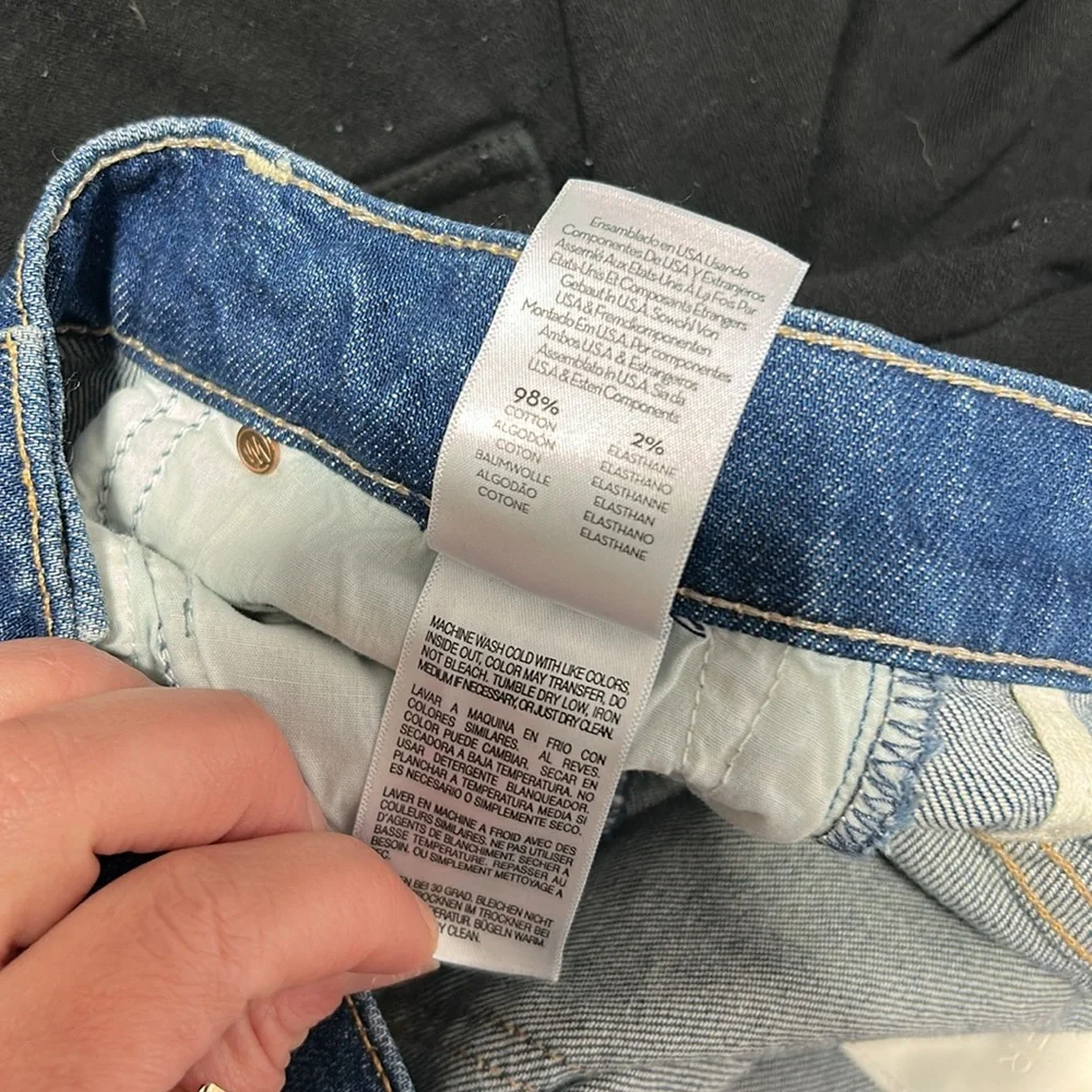 MOTHER JEANS size 25 THE INSIDER CROP STEP FRAY WOMAN TEAMING UP dark wash - Picture 16 of 16